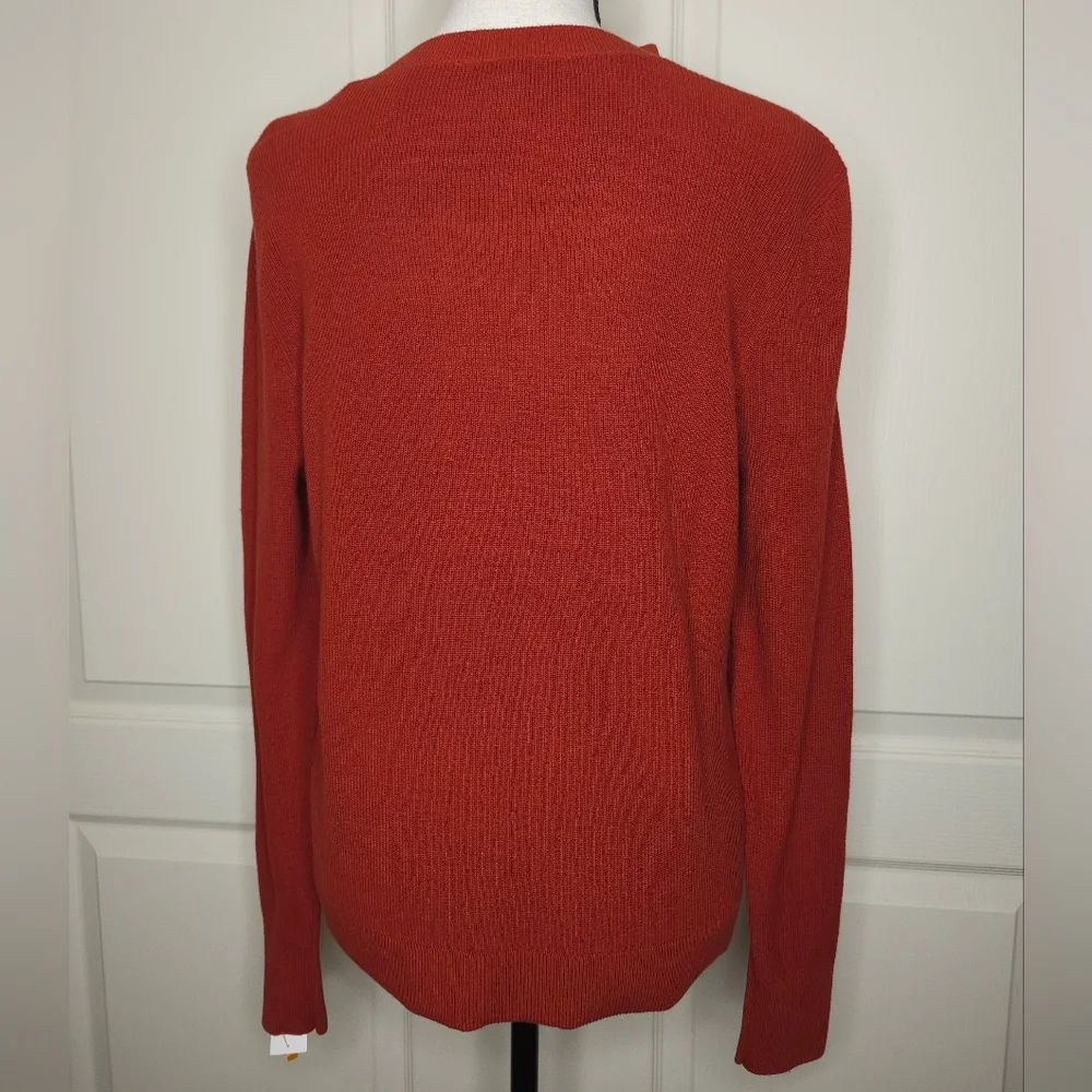NWT The Loft Burnt Red Crew Neck Sweater - Picture 2 of 4
